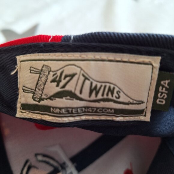 Vintage '47 Minnesota Twins Baseball Cap Hat Navy White Adjustable Strap Back - Picture 2 of 9